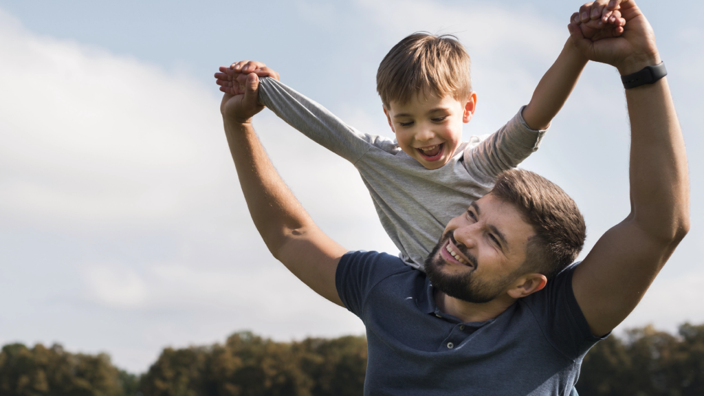 father son having good time park 1 min 01